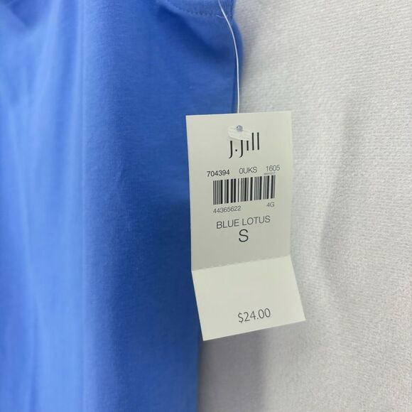 NWT J. Jill Women’s Small Blue Lotus Scoop Neck Sleeveless Tank Top Cotton - Picture 6 of 8